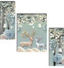 ndianara Set of 3 Deers Art MDF Art Painting (4064FL) without glass(Canvas)4.5 X 12, 9 X 12, 4.5 X 12 INCH (Style 1)