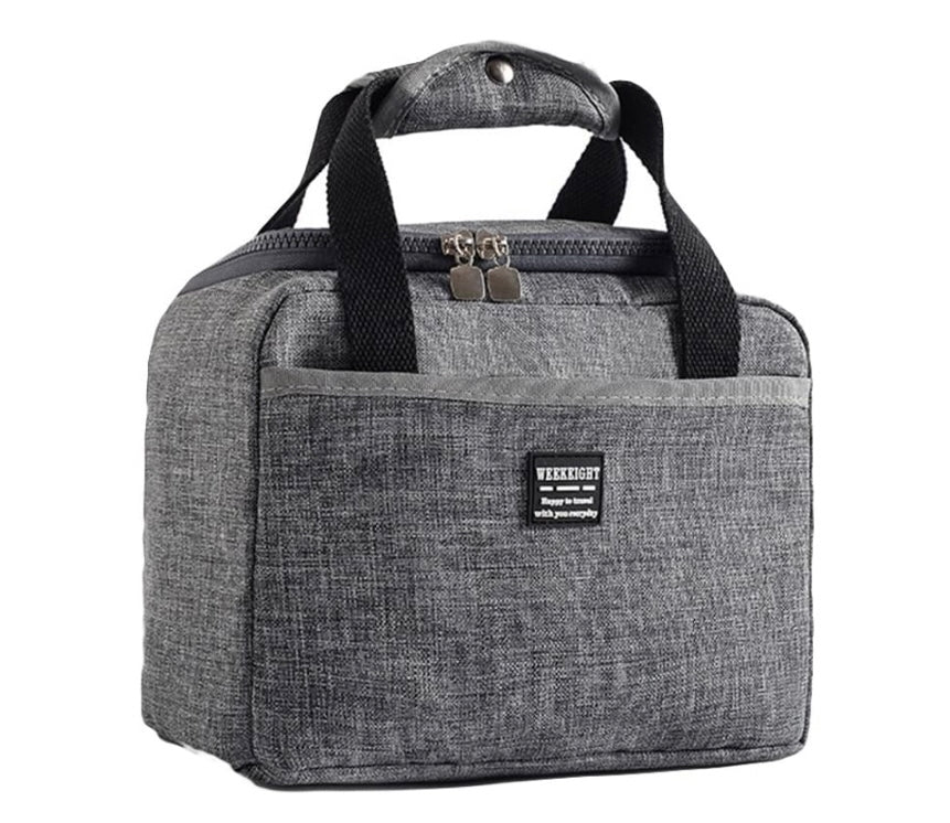 Portable kids/Adult water proof food cooler insulation storage lunch box Tote Bag- Grey