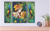 SAF Set of 3 Religious Radhe Krishna with Couple Peacock UV Textured Home Decorative Gift Item Self Adeshive Painting (without Frame)18 Inch X 12 Inch SANFJM01, Multicolour