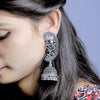 Antique Silver Oxidised Jhumki Earrings for Women/Girls