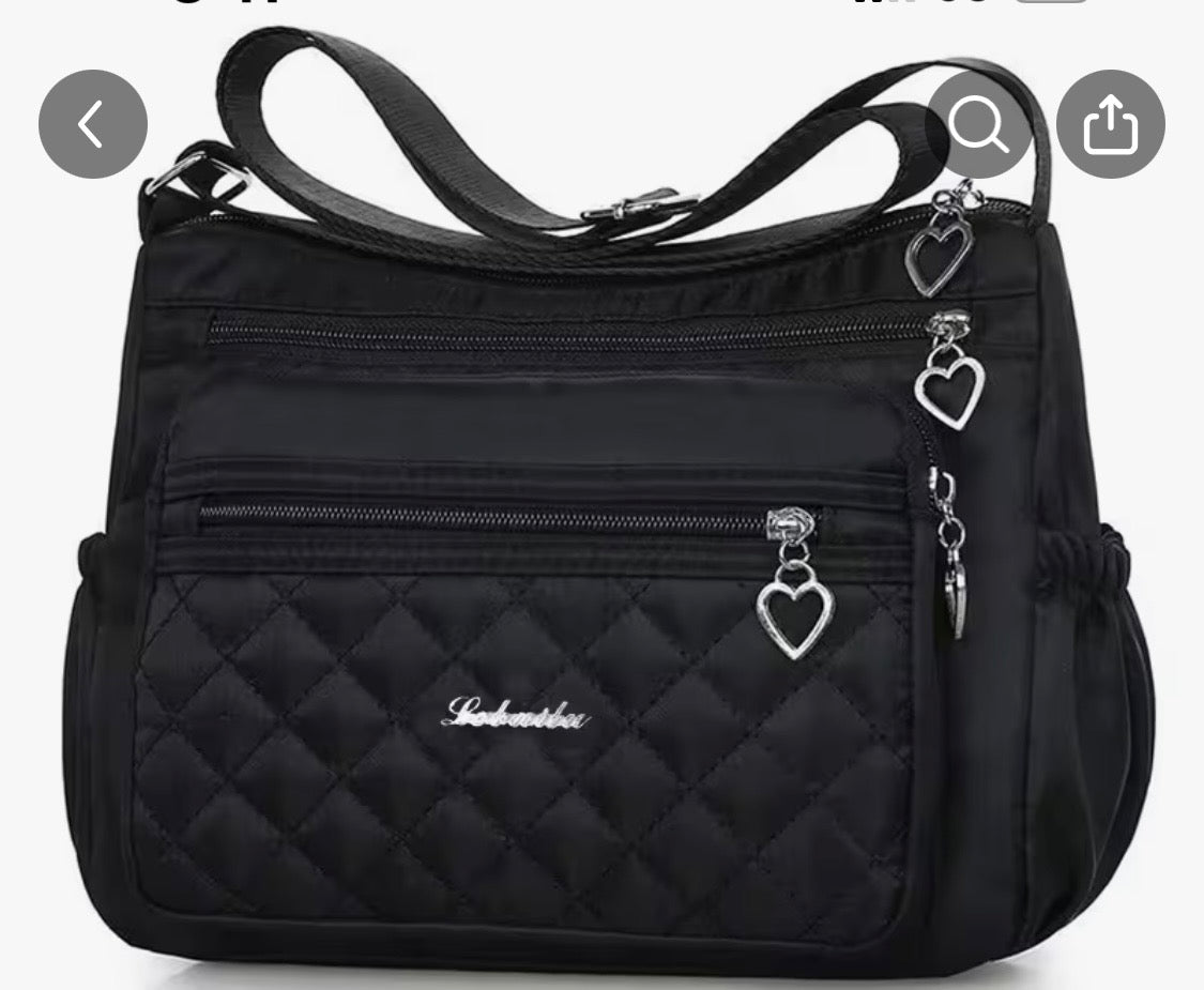 Unisex crossbody Black Bag with Adjustable Shoulder Strap