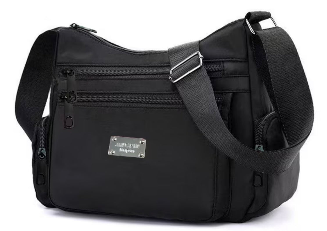 Tote Bag- Spring and Summer Single Shoulder Crossbody Black Bag with Multiple Pockets for Casual Commuting. Perfect for Gift as well