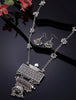 Shining Diva Fashion Latest Stylish Traditional Oxidised Silver Necklace Jewellery Set for Women