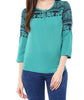 Green crepe top for girls and women