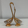 Aluminium Pair Of Kissing Duck Showpiece, 11 IN, Gold, Multi, 2 Piece