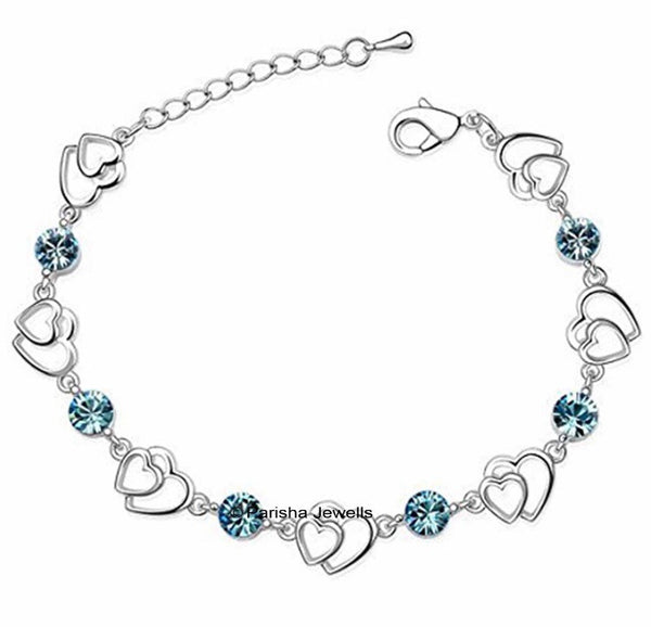 Blue Crystal Bracelet for Girls and Women