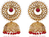 Latest Design Stylish Antique Gold Plated Party Wear Traditional Pearl Jhumki Earrings for Women and Girls in five colours