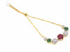 American Diamond Gold Plated Red Green Combo of Necklace Set with Earring and Bracelet for Girls and women