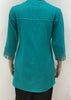 Pure cotton small top with embroidered boat neck in two colors