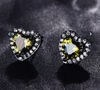 Love heart olive green by peridot diamond stud earrings for women