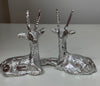 Set of two Silver Metal Feng Shui Deer Statue  Showpiece for Home Decor