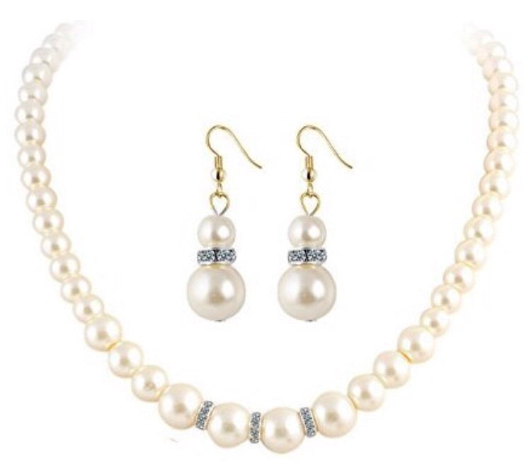 Collection white pearl handcrafted necklace set for women