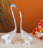 Pair of Swan /Duck Home Decor Showpiece in White/Rose Gold Metal