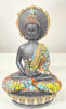 Buddha Statue for Home Office Decor Big Size Idols for Living Room Door Entrance Decoration Showpiece Items Figurine (Resin Buddha Idol In Two Colours, Black and Gold/ Multicolour)