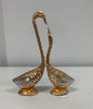 Aluminium Pair Of Kissing Duck Showpiece, 11 IN, Gold, Multi, 2 Piece