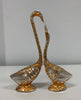 Aluminium Pair Of Kissing Duck Showpiece, 11 IN, Gold, Multi, 2 Piece