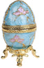 Hand Painted Enameled Faberge Egg Style Decorative Hinged Jewellery Trinket Box
