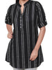 Comfortable rayon Tunic black top with silver stripe