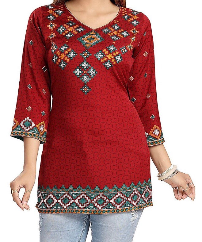Exclusive printed short tunic Kurti in two colours for women