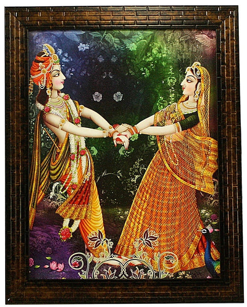 3 PC Set of Radha Krishna Art Paintings (1136) Without Glass 5.2 X 12.5, 9.5 X 12.5, 5.2 X 12.5 INCH