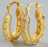 Earrings for women hoops Ethiopian real 18k gold solid fine gold GF filled