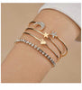 Fashion Jewellery Stylish Crystal Multilayer Charm Bracelet for Women and Girls