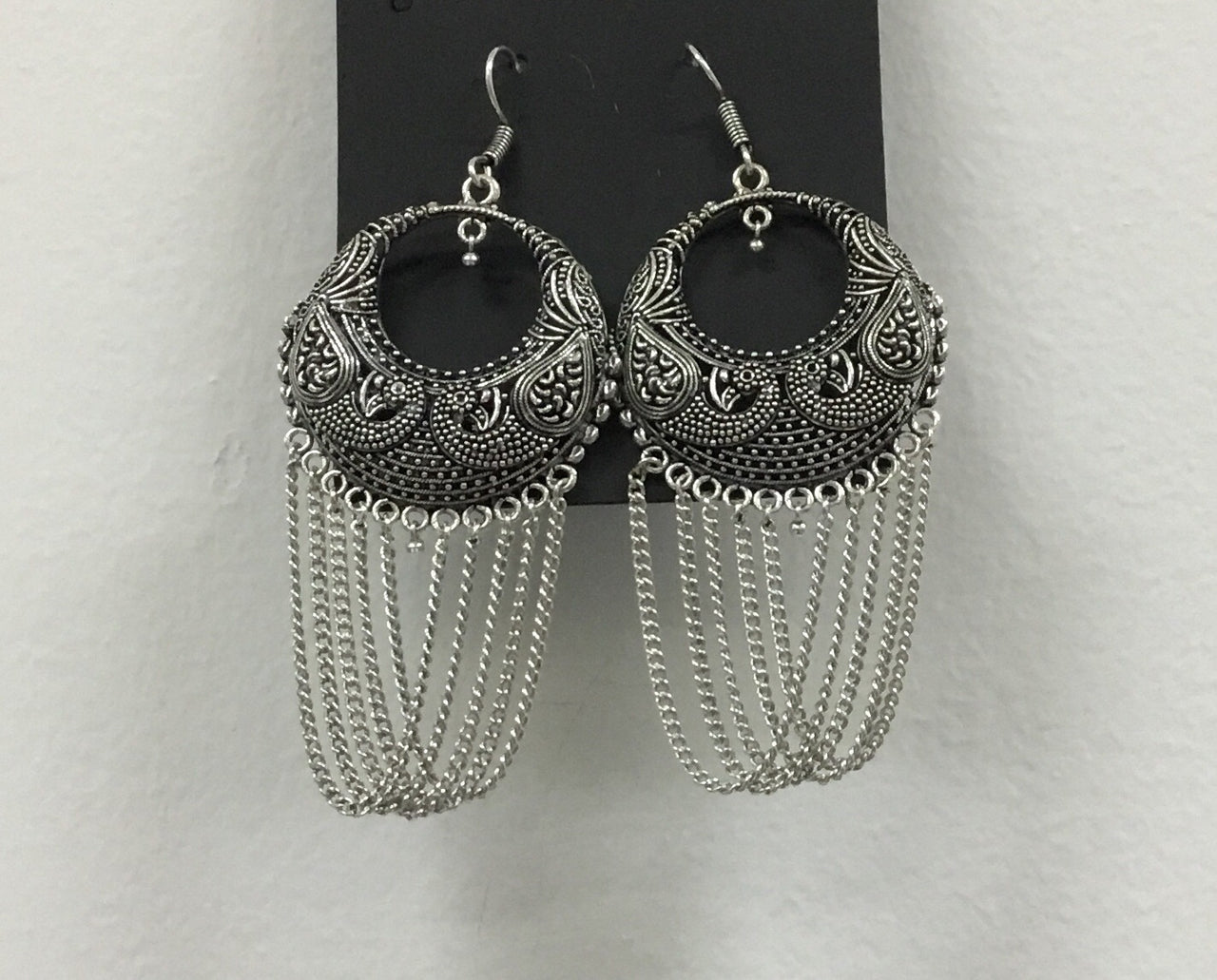 Jaipur Mart Festival Collection Oxidised Silver plated stud Hoop Bali Earrings