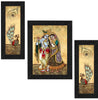 SAF UV Textured Radha Krishna Printed Print Framed Painting Set of 3 for Home Decoration – Size 35 x 2 x 50 cm