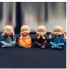 TIED RIBBONS Set of 4 Buddha Monks Statues Figurines Showpiece for Wall Shelf Table Desktop Living Room Decoration Home Office Decor (Multicolor)