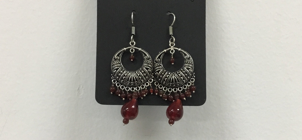 Silver coated earrings in two colours with splendid design