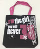 Beautiful Black and Pink Printed Cotton Hand Bag With Handles