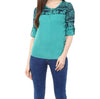 Green crepe top for girls and women
