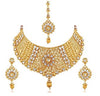 Gold plated Diamond studded set with ma ang Tikka