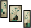 3 Pc Set of Floral Paintings Without Glass 5.2 X 12.5, 9.5 X 12.5, 5.2 X 12.5 Inch