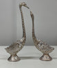 Pair of Swan /Duck Home Decor Showpiece in White/Rose Gold Metal