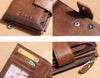 Men Wallet Vintage Luxury Short Slim Purses (Dark Brown)