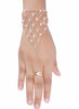 Party/Wedding Look Crystals Studded Glittering Chain Ring Bracelet/Hand Harness for Women & Girls