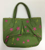 Synthetic Sea Green Shoulder Bag With Pink Stars