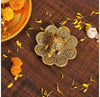 Metal Feng Shui Gold Tortoise On Plate Showpiece.