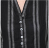 Comfortable rayon Tunic black top with silver stripe