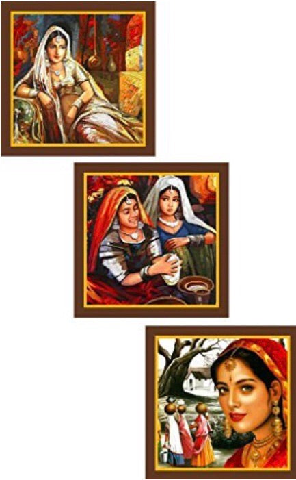 Multicolour Digital Print Rajasthani Art Painting